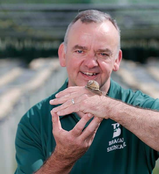 snail farm ireland, Kieran at the snail farm
