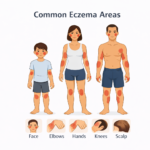 diagram of common eczema locations