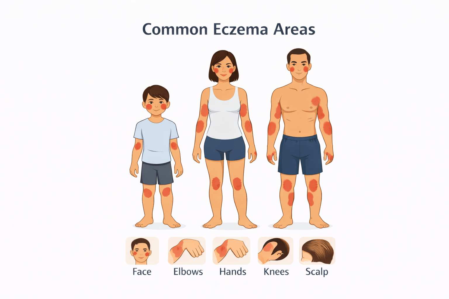diagram of common eczema locations