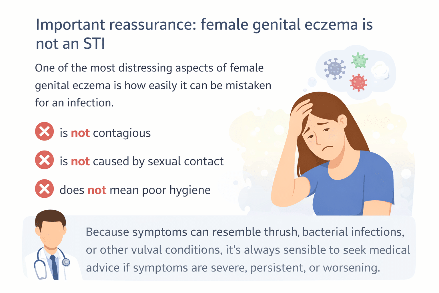 infographic about reassurance on female genital eczema