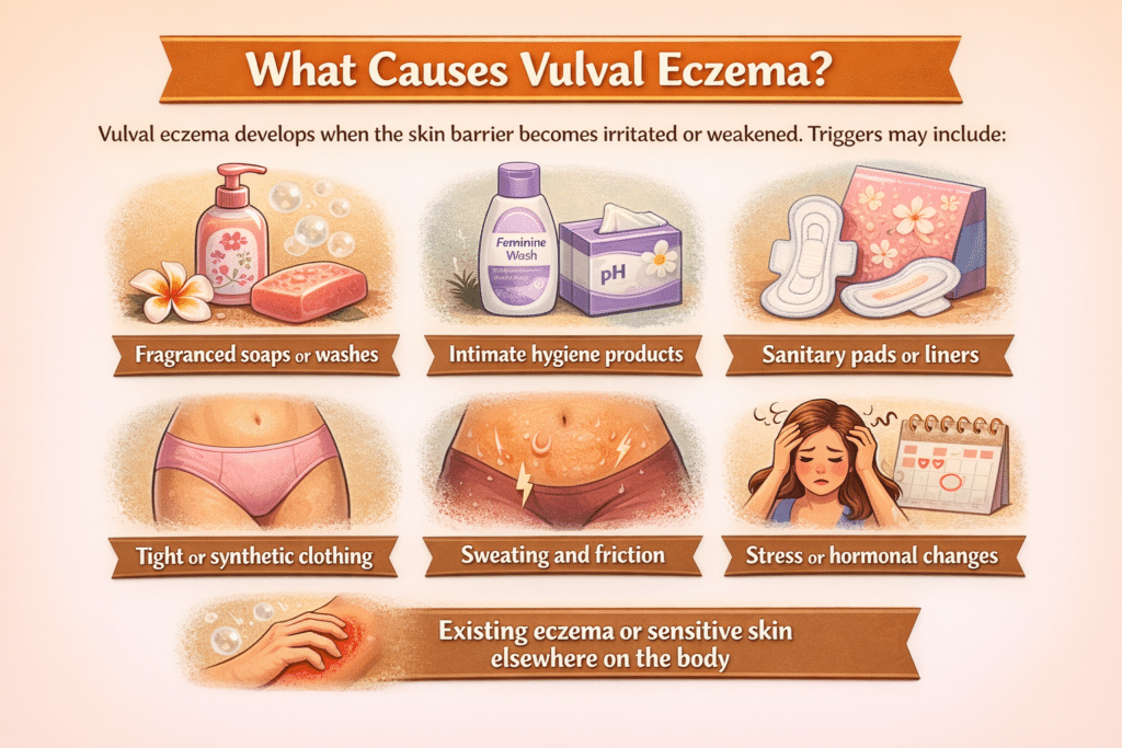 infographic on causes of vulval eczema