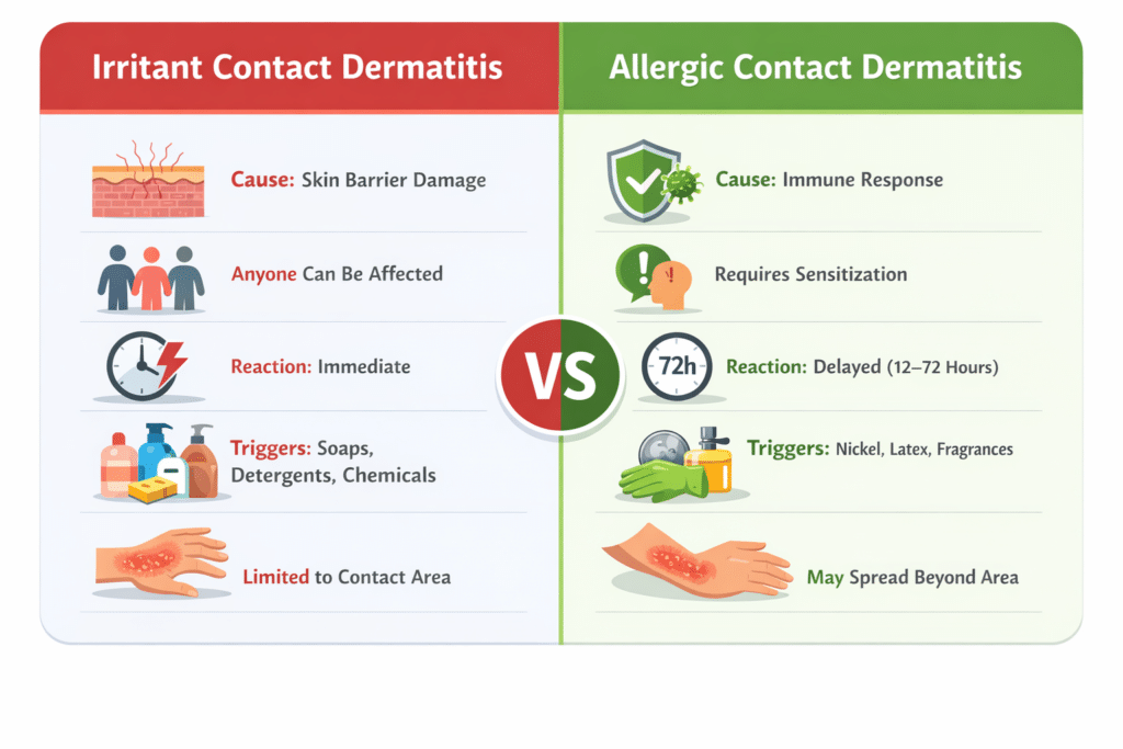 Irritant vs Allergic Contact Dermatitis graphic