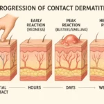 progression of contact dermatitis graphic